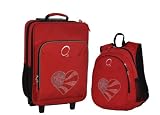 O3 Kids Luggage and Backpack Set with Integrated Cooler - Flag Heart
