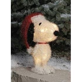 Pack of 2 Lighted 3-D Peanuts Snoopy In/Outdoor Christmas Yard Art Decorations