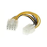 Caxico 2 個入り 9"4 ピン電源供給 8 ピン ATX マザーボード アダプタ ケーブル (8 ピン EPS12V 電源 4 ピン Molex)
