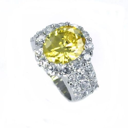Oval Canry CZ Ring-7