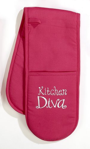 KITCHEN DIVA EMB. DBLE OVEN GLOVES