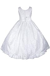 Girls Ankle Length Flower-Girl Dress/Pageant Dress/Wedding Dress 