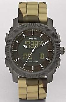 Fossil #FS4626 Men's Machine Camouflage Silicone Band Analog Digital Watch
