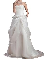 Sweetheart Draped Organza  Dress with a Court Train 