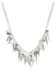 Steve Madden Shaky Spike and Bead Necklace, 17"