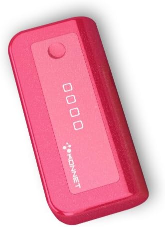 Konnet KN-6330 Slim External Rechargeable Battery Pack with 5200mAh for iPhone/Samsung Galaxy/Sony Xperia/Nexus/LG Optimus - Retail Packaging - Magenta