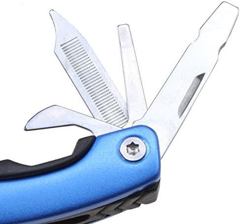 AGPtek Blue Outdoor Multi-functional Folding Knife with Flashlight X-gear Sproket Series Knives for Survival Gear Sailing Craft Gardening Camping