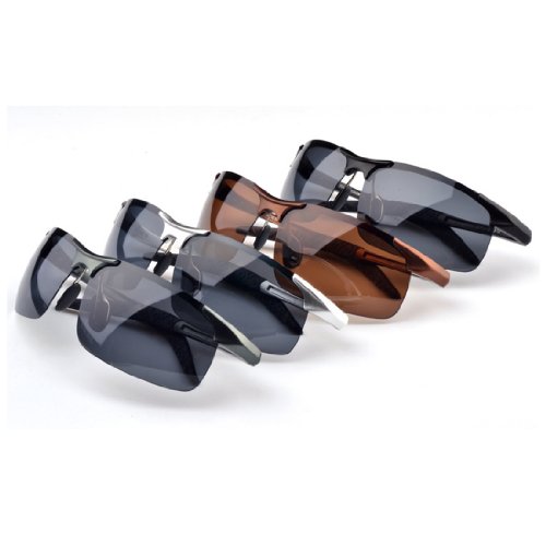 NOVAWO® New Ultra-Light Mens Metal Frame Polarized Driving Sunglasses