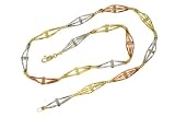 14K Tri-Color Diamond Cut Bead Birdcage Necklace
