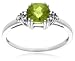 10k Choice of White or Yellow Gold, August Birthstone, Peridot and Diamond Ring