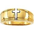 14K Two-Tone Gold Cross Lady's Band