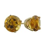 14K Yellow Gold 1.30 Citrine Stud Earrings
