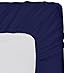 Utopia Bedding Cotton Sateen Fitted Sheet (King, Navy) – Premium Quality Combed Cotton Long Staple Fiber - Breathable, Durable & Comfortable with Deep Pocket