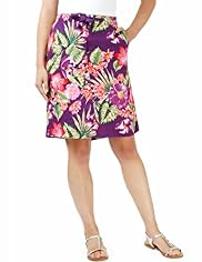 Pure Linen Floral A-Line Skirt
