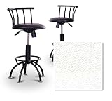 2 24"-29" White Vinyl Seat Black Metal Adjustable Custom Barstools (Allspor ....