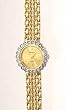 GENEVE Women's 14K Yellow Gold Watch with Genuine Diamond Bezel. Model: GE-101609A