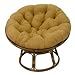 42 in. Papasan Chair with Solid Micro Suede Cushion Color - Camel