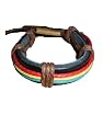 HAWAIIAN SURFER STYLE LEATHER & HEMP ADJ. BRACELET