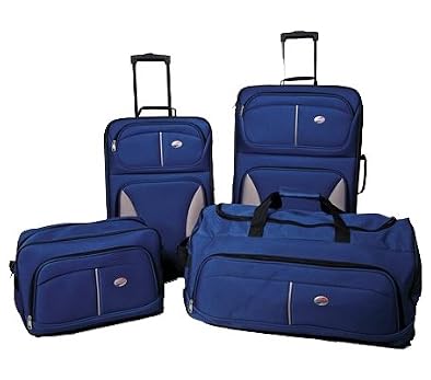 American Tourister Unisex – Adult Fieldbrook 4 Piece Luggage Set, Cobalt Blue, One size