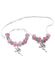 Fairy Charm Bracelet and Necklace Gift Set Girls Pandora Style
