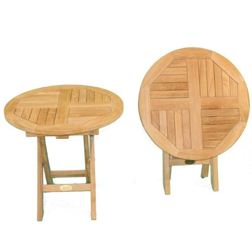 Indoor Outdoor Wood Furniture - Teak Round Folding Table