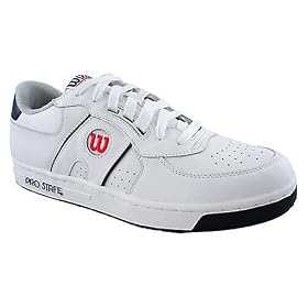 Mens Wilson Pro Staff Classic Leather Tennis Shoe - White Navy Red by Wilson
