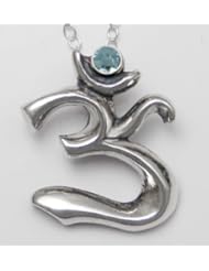 A Simple, Yet Elegant Ohm Symbol with Blue Topaz ...Jewelry Made in America