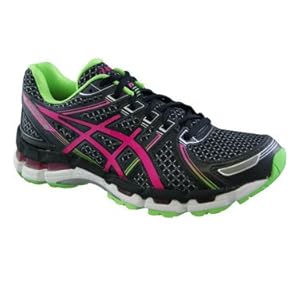 ASICS Women's Gel-Kayano 19 Running Shoe,Black/Electric Pink/Apple,7.5 M US