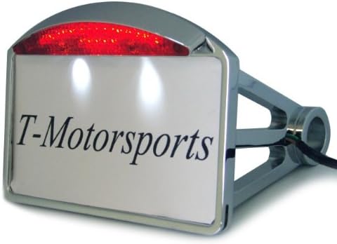 TMS® Side Mount Chrome License Plate Frame LED Integrated Tail Brake Light for Harley Davdison Motorcycle Copper Bobber Custom