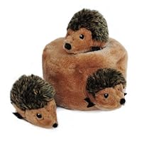 ZippyPaws Burrow Squeaky Hide and Seek Plush Dog Toy, Hedgehog Den
