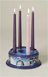 Set of 2 Artist Abbi Brown Christmas Advent Ring Candle Holders