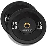 Solid Rubber Weight Plates- Black 15lb Pair
