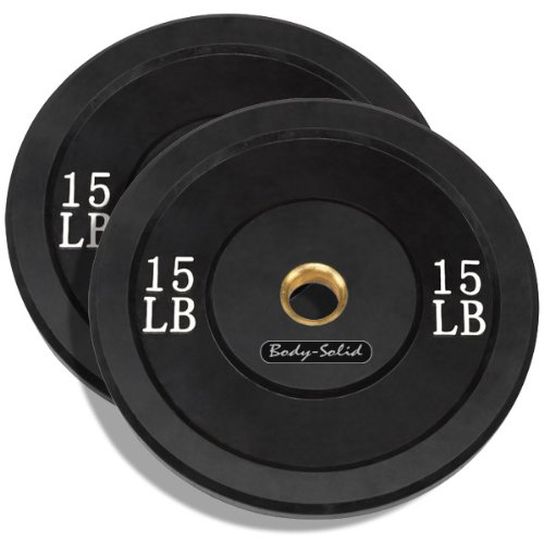 Solid Rubber Weight Plates- Black 15lb Pair