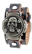 Nemesis Black Leather Band With Flip Skull watch Case