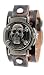 Nemesis Black Leather Band With Flip Skull watch Case