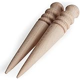 Co-link DIY Natural Solid Wood Leathercraft Round Wood Edge Slicker Multi-size Burnisher for Leather Working