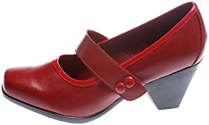 Womens PU Brionidi Work Pump Shoes (Red, Size 9)