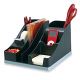 deflect-o 35172 All-in-one caddy, black/silver, 8w x 9-1/4d x 5-1/4h