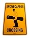 Snowboarder Crossing Aluminum Sign in Yellow SN2