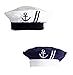 stylesilove Infant Baby Boy Nautical Sailor Embroidered Anchor Hat, 2 Colors (0-6 Months, White)