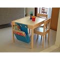 IKEA Children's Table With 2 Chairs in Solid Beach With White Table Top.