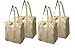 Earthwise Cotton Canvas Reusable Shopping Grocery Bag Tote (4 Pack) (Natural)