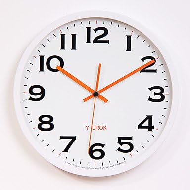 11.8 White Frame Black Bold Figure Mute Wall Clock