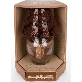 Apple Pie Scented Jar Candle Lamp with Flocked Shade - Great Christmas Holiday Gift Idea by Aroma Riche