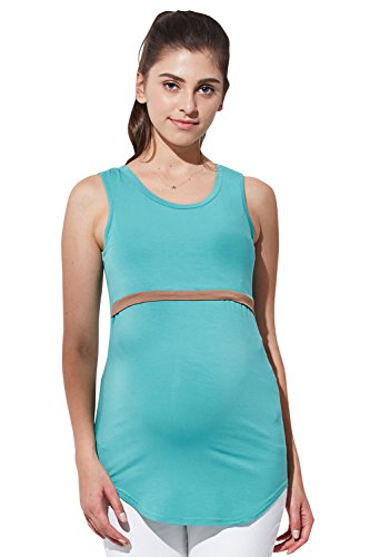 Sweet Mommy Bamboo Simple Maternity and Nursing Long Tank Top GREENMOM