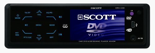 Scott DRX 630 Autoradio (7,6 cm (3 Zoll) TFT LCD Monitor, DVD Player (MPEG4/Xvid), USB, SD/MMC Kartenleser) schwarz