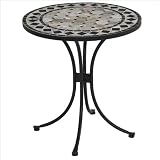 Home Styles 5605-34 27.5in. Marble Outdoor Bistro Table, Black