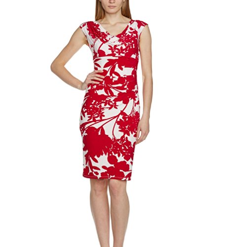 Eight Womenâ€™s Capri Floral Cowl Neck Dress 4 White and Red : Feature