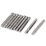 uxcell 六角スクリュードライバービット 　メタル製　　50mm長さ 10個入り