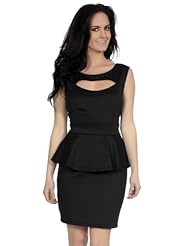 Sexy Cutout Peplum Cocktail Polyester  Dress